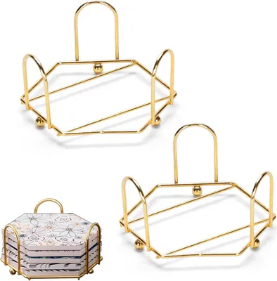 Produktbild von Goldener Untersetzer - minimalistisches Design - Set von 2 - Eisen