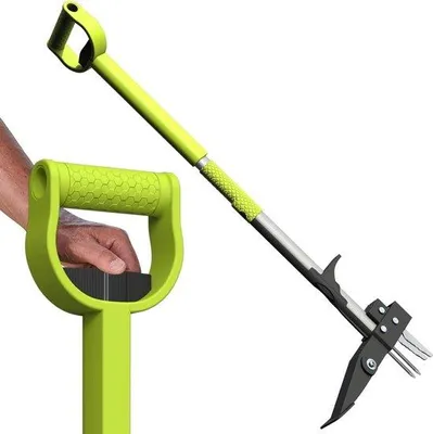 Productafbeelding van Famanu onkruidsteker met een handvat van 100-120 cm - Luxe onkruidverwijderaar met 4 klauwen