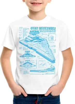 Produktbild von A.N.T. Sternenzerstörer Kinder T-Shirt blaupause raumschiff