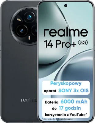 Produktbild von realme 14 Pro+ 5G, 17,4 cm (6.83"), 8 GB, 256 GB, 50 MP, Android 15, Grau