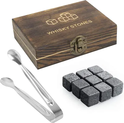 Produktbild von Whisky-Steine Geschenkset, 9-teilig,  Holzkiste
