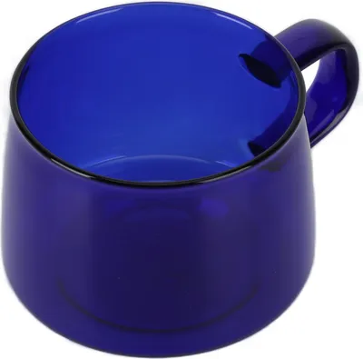 Obrázok produktu pre Priehľadný pohár na kávu 250 ml, borosilikátový pohár na čaj, vodu alebo mlieko s uškom, modrý