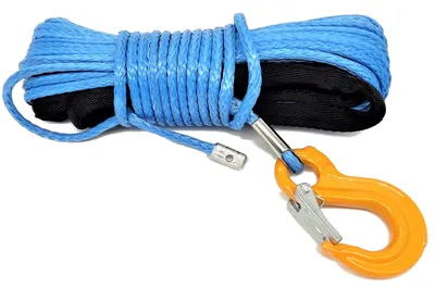 Produktbild von Windenseil blau AIR118 mit Haken 3,5t 6mm Seil Zugseil Kunststoffseil Seilwinde Abschleppseil