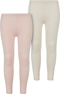 Produktbild von UCK605A - Girls Jersey Leggings 2-Pack pink/whitesand 158/164