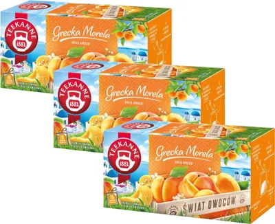 Produktbild von Teekanne griechische Aprikose 3x 20 Teebeutel - Früchtetee Mischung Ländertee