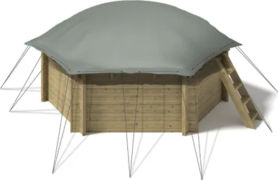 Produktbild von Aufblasbare Pool Abdeckplane für 8-Eck Holzpool Kalea 3,54 m Farbe grau AirCover