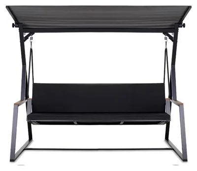 Produktbild von Auflage für Hollywoodschaukel, 7 cm dick, Sitz- und Rückenpolster, Abnehmbarer Bezug, Wendbar, Gartenpolster Set (Anthrazit, 170x50x50 cm)