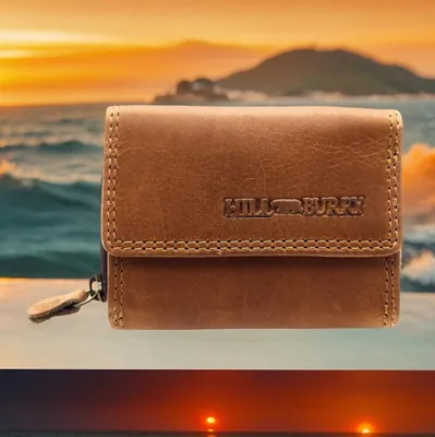 Produktbild von Hill Burry Mini echt Leder Damen Geldbörse Portemonnaie RFID NFC Schutz braun