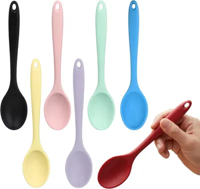 Imagen del producto de Juego de cucharas de silicona para la cocina, 7 piezas, 20,3 cm