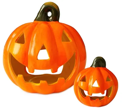 Produktbild von Jack O Lantern Kürbis LED Windlichter 2er Set als Halloween-Deko