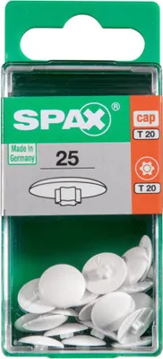 Produktbild von Spax Abdeckkappen weiß zum stecken - 25 Stk.