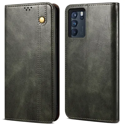Obrázek produktu pro Pouzdro pro OPPO Reno6 4G, kožené flip pouzdro peněženka s funkcí stojánku zelené