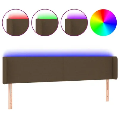 Produktbild von vidaXL LED Kopfteil Dunkelbraun 183x16x78/88 cm Stoff