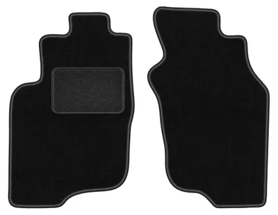 Produktbild von Velours-Fußmatten Vorne für Mitsubishi Space Star 1999-2005 (Minivan) – 2-tlg, Schwarz, passgenau – Wielganizator LUX