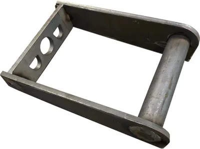 A metal adapter bracket for a mini excavator, shown on a white background.