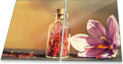 Produktbild von Herdabdeckplatten Spritzschutz Glas Universal 2-Teilig 2x40x52 Blumen Violett