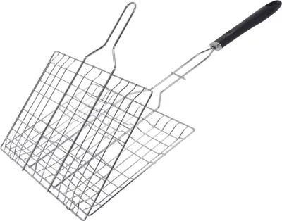Image de Support pour barbecue à hamburgers, acier chromé, 60 x 35 cm, argent