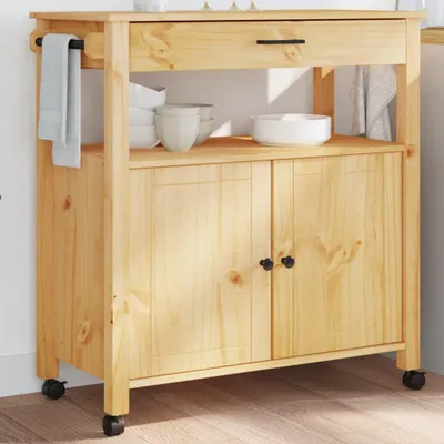 Obrázek produktu pro Kuchyňský vozík monza masivní borové dřevo Hnědá / 84 x 40 x 90 cm