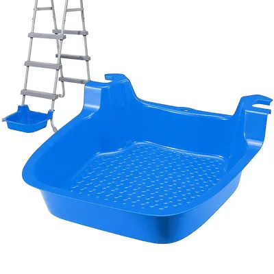 Produktbild von Pool Fußbad für Pool, Pool Fußbad, Fußwanne für Poolleiter, Pool Zubehör, Frame Pool, 41x41x15 cm, Blau
