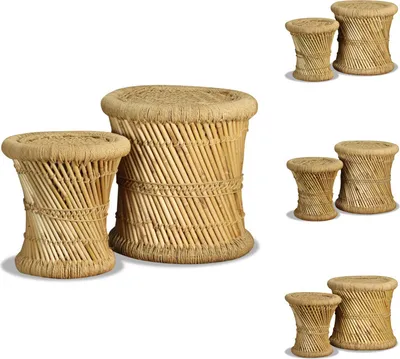 Obrázek produktu pro vidaXL Stolička 2 ks. Bambus a juta - Skládací židle a stoličky
