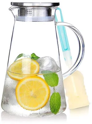 Productafbeelding van 2 Liter Glazen Karaf met Deksel voor Dranken