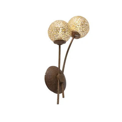 Produktbild von Landelijke wandlamp met tuimelschakelaar 2-lichts roestbruin - Kreta Landhaus / Vintage G9 2 flammig Innenbeleuchtung Leuchte / Lampe