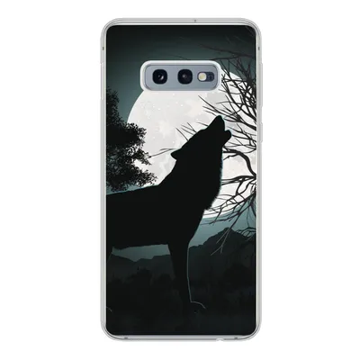 Produktbild von MuchoWow® Handyhülle Schutzhülle Hülle für Samsung Galaxy S10e Wolf - Scherenschnitt - Mond Silikon Softcase Handy Hülle - Handy