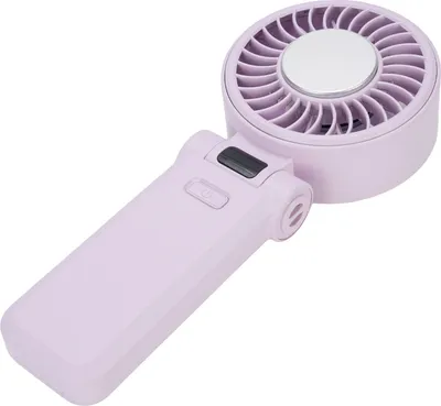 Image de Ventilateur de poche pliable à 5 vitesses avec affichage numérique Ventilateur personnel silencieux et durable avec lanière pour une utilisation quotidienne à l'extérieur Violet