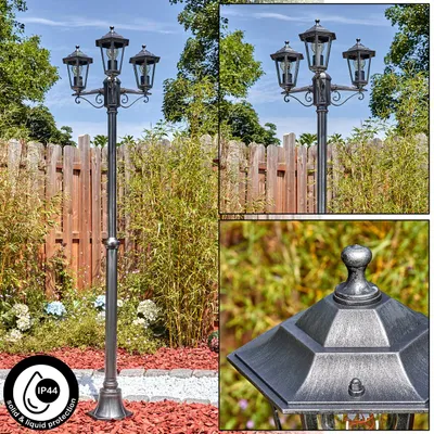 Produktbild von Rivale Außenwegeleuchte aus Metall/Glas in Schwarz/Silberfarben/Klar