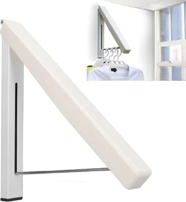 Produktbild von Faltbarer Kleiderbügel – multifunktionales, ausziehbares Kleidergestell – für Waschküche, Schlafzimmer, Badezimmer, Balkon