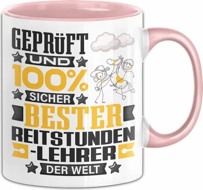 Produktbild von Reitstundenlehrer Geschenk Lustiger Spruch für Reitstundenlehrer Geschenkidee Bester Reitstundenlehrer Der Welt (Rosa)