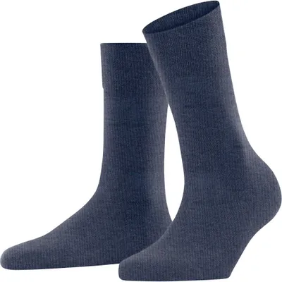 Produktbild von FALKE Damen Socken - Sensitive London, Kurzsocken, einfarbig Dunkelblau (Melange) 35-38