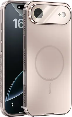 Produktbild von Matte PC TPU Hülle für iPhone Air Magnetische Handyhülle mit Linsenabdeckung und Wärmeableitung Stoßstange Gold