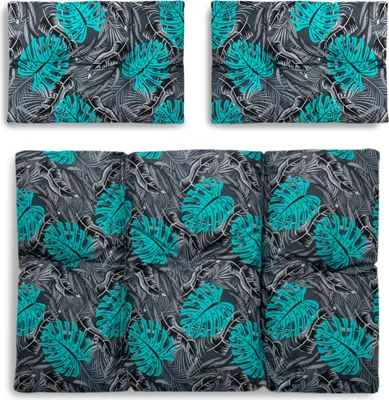 Produktbild von Amilian Palettenkissen SET Gartenkissen mit Rückenkissen Bankauflage Kissen Sitzpolster für Europaletten Sitzkissen: 80x120cm + 2 x40x60cm