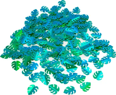 Produktbild von Oblique Unique Konfetti Monstera Blätter 180 Stk. Tisch Deko Streudeko Geburtstag Sommer Hawaii Party grün blau