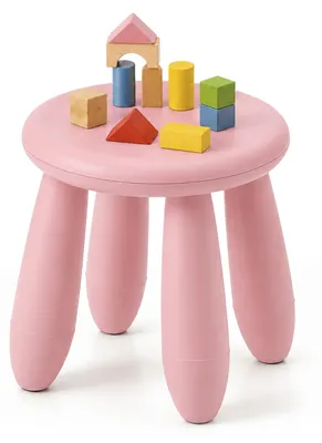 Imagen del producto de Relaxdays, taburete infantil, altura del asiento de 26 cm, fácil de limpiar, ligero, estable, taburete para niños pequeños, plástico, color rosa