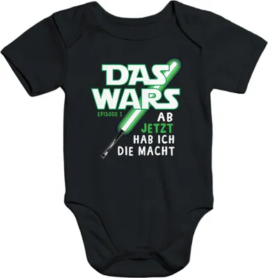 Produktbild von Baby Body Das Wars ab jetzt hab ich die Macht Babybody Moonworks® schwarz 0-3 Monate