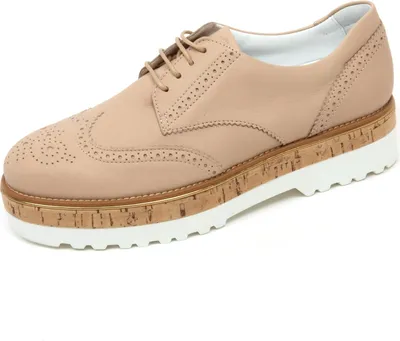 Produktbild von C8066 Frau Englisch Schuh HOGAN H317 Route Kork Keil Derby beige Schuh Frau
