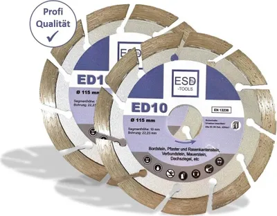 Produktbild von 2x Profi Diamanttrennscheibe 115 mm Bordstein Pflaster Stein - Diamant Trennscheibe 115 mm