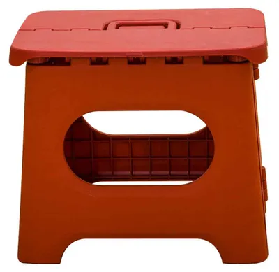 Produktbild von Klapphocker Kunststoff 1 Stück, Tragbarer Faltbarer Hocker Extra Groß, Vintage Rot Für Außenbereich Und Haushalt