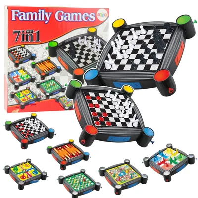 Immagine prodotto di Set di giochi 7 in 1 Dama, serpenti e scale cinesi