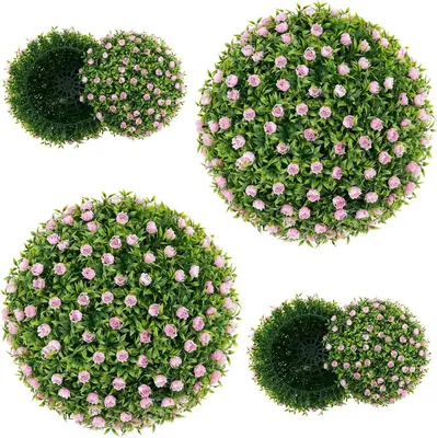 Produktbild von Buchsbaumkugel - Kunstpflanze Topiary 37 cm - UV-beständig - PE-Kunststoff - Für draußen - Ausstellung/Verlobung - Grün