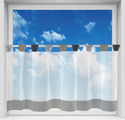 Produktbild von Bistrogardine mit Schlaufen, Größe: 150x45cm, Farbe: Grau