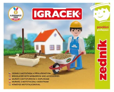 Obrázek produktu pro Igráček Zedník - figurka s motůčkem a nářadím