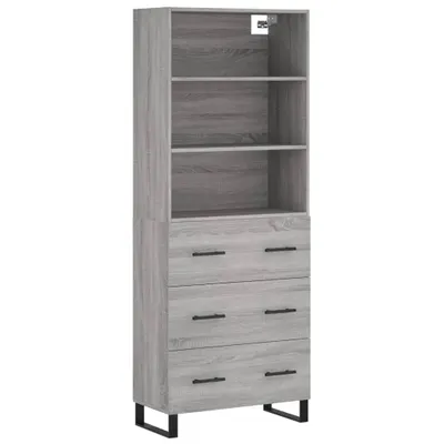 Immagine prodotto di Credenza Grigio Sonoma 69,5x34x180 cm in Legno Multistrato
