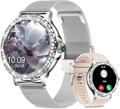 Produktbild von Damen Smartwatch mit Telefonfunktion 1.3" HD Touchscreen 120+ Sportmodi Fitness Uhr mit Herzfrequenz Blutdruck SpO2 & Schlafmonitor