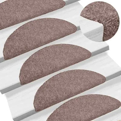 Immagine prodotto di vidaXL Tappetini autoadesivi 20 pezzi 65x21x4 cm Marrone chiaro Semicircolare Grande