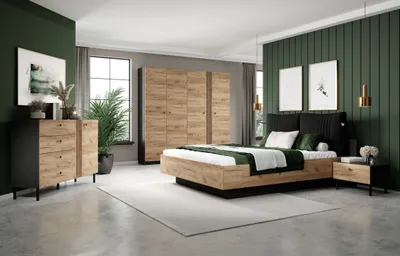 Produktbild von Design Möbel Deco Schlafzimmer Möbel Set Kleiderschrank Schlafzimmer Kommode Schlafzimmer Bett Schlafzimmer Komplett