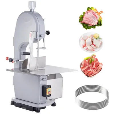 Image de Scie à os Meister™ - Scie à viande électrique Gastro 1500 W 300 kg/h - Machine à découper les os, 490x380 mm - Epaisseur de coupe 4-200 mm - Scie à ruban à viande commerciale
