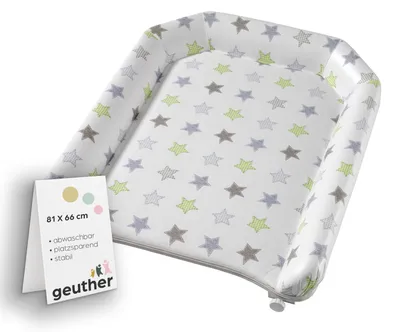 Produktbild von GEUTHER Wickelplatte für Kinderbett im Sterndesign | universell passend | platzsparend & abnehmbar | weich gepolstert mit erhöhtem Rand | belastbar bis 15 kg